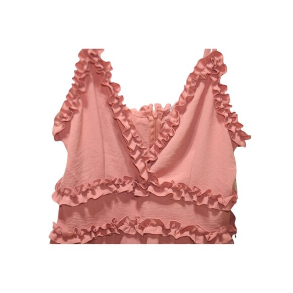 Iris Womens Small Pink Ruffle Babydoll Romper One Piece Loungewear Coquette Soft - Picture 2 of 7